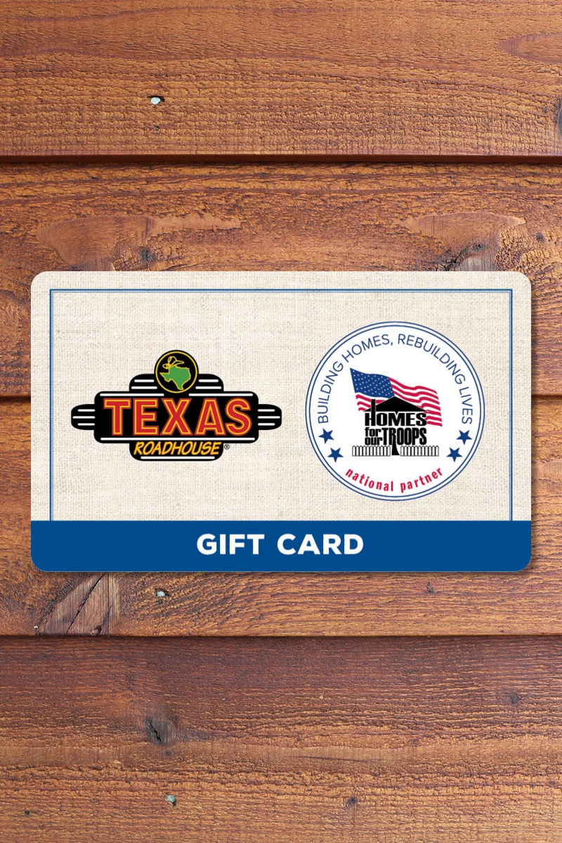 Branded gift card supporting Home for our troops